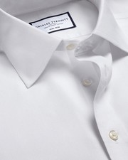 NWOT Charles Tyrwhitt Non-Iron Twill Shirt in White Size Extra Slim Fit 17/36in.