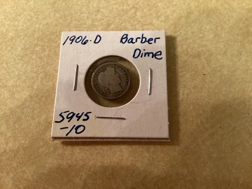 1906-D Silver Barber Dime