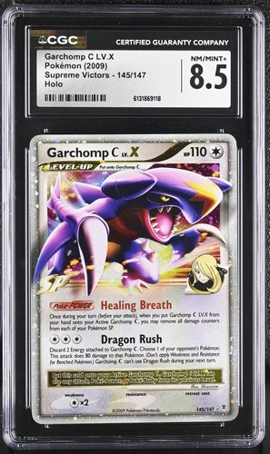 CGC 8.5 NM/MINT+ Garchomp C LV.X 145/147 Supreme Victors Holo Pokemon Card