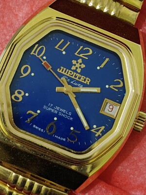 VTG JUPITER DE LUXE MB ST 96-4 DATE MANUAL BLUE SKY DIAL COLOR