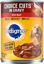 PEDIGREE CHOICE CUTS IN GRAVY Adult Canned Soft Wet Dog Food with Beef, 13.2 oz.