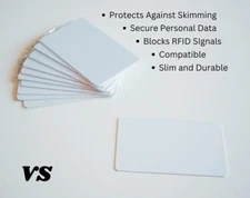RFID Blocking Cards White Contactless NFC Protector Wallet Shield (3 Cards)