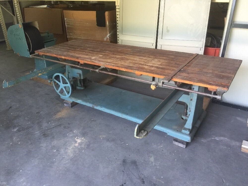 Wysong and Miles Stroke Sander W/ Adjustable Height Sliding Table Open Band Sand