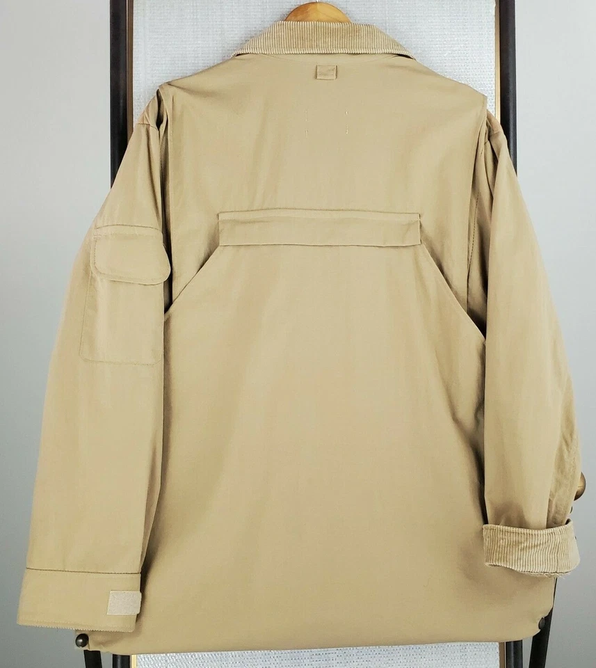 VTG CABELAS Size Large Mens Khaki Poplin Hunting Jacket + Pants Set Game Bag - Image 4 of 4