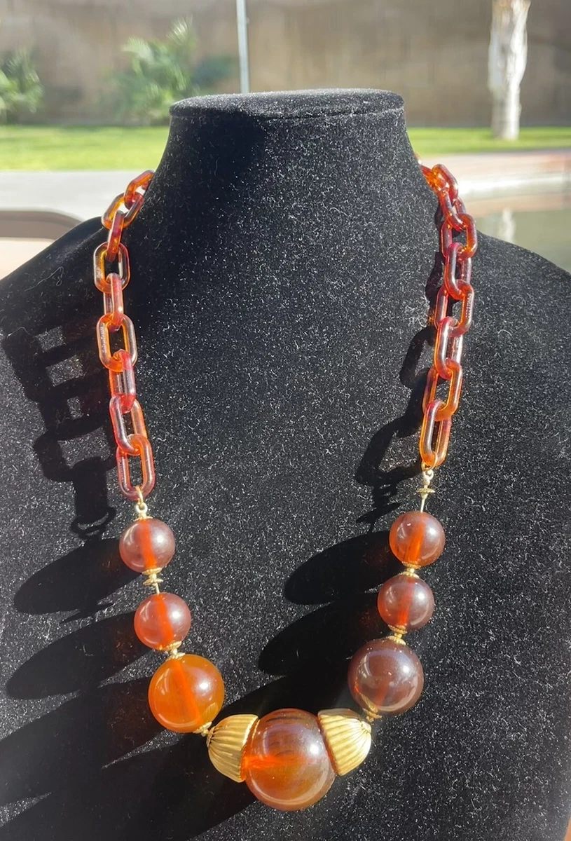 Faux amber necklace clearance