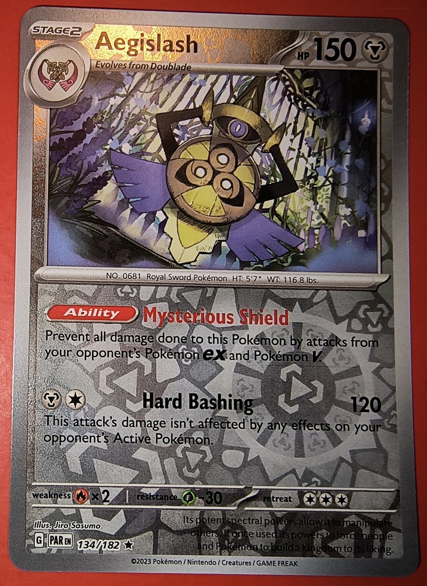 Aegislash - 134/182 134 - SV04 Paradox Rift Reverse Holofoil Lightly Played Aegislash - 134/182 134 - SV04 Paradox Rift Reverse Holofoil Lightly Played