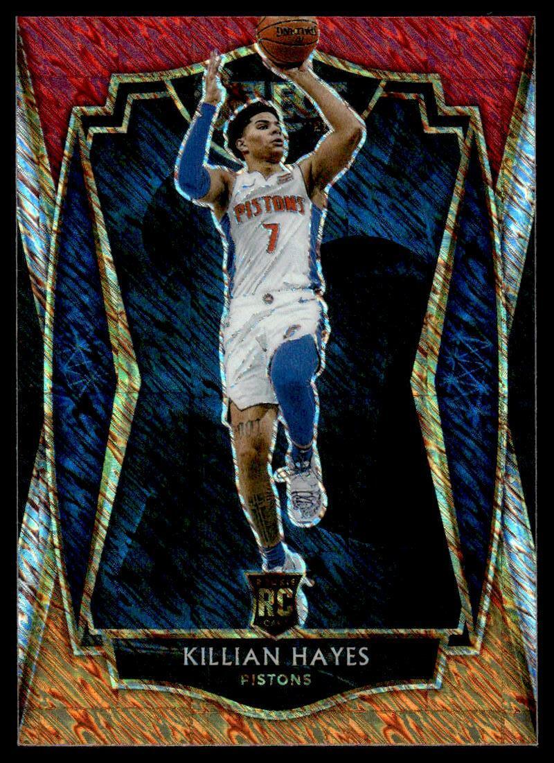 Killian Hayes 2020-21 Panini Select Red White Orange Flash RC #181 Pistons