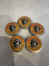 NEW - 5 Pack Burt's Bees Hand Salve .30 0z./8.5g.Travel Size Tin