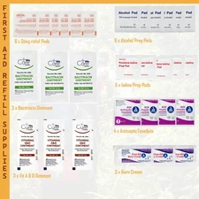 First Aid Kit Refill - Oitments & Antiseptics Wipes Emergency Supply Travel Kit