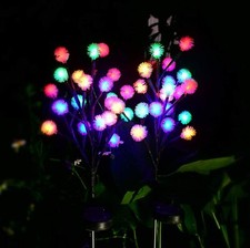Solar Blossom Flowers LED Lights For Garden Patio Backyard Stake Lamp Home Decor