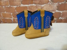 OLD WEST Western Cowboy Boots Infant sz 3~Leather uppper~Stitched ~Euc~So CUTE
