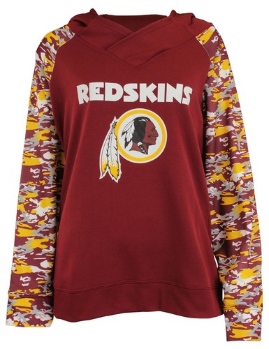 Zubaz NFL Women's Washington Redskins Camo Cowl Neck Hoodie - Picture 1 of 6