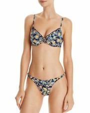 NWT Red Carter Lace Detail Shirred-Side High-Leg Swimsuit Bikini Small Medium