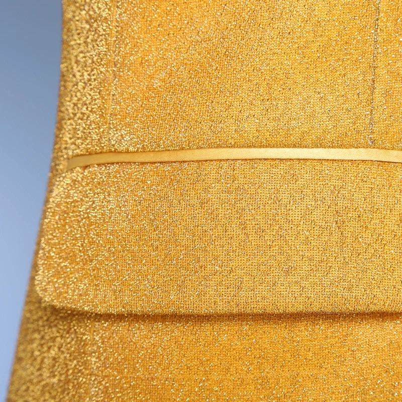 Traje de actuación amarillo cantante anfitrión vestido hombre adulto traje 2 piezas abrigo + pantalones Foto 4 de 4