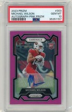 2023 Panini Prizm Pink Prizm Rookie Autograph #303 Michael Wilson PSA 10