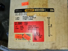 25HH14 STANLEY BOSTITCH AIR GUN NAILS: 2000CT S10D131, 10D, NEW FULL BOX, NEW