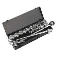 Sealey Socket Set 22pc 3/4"Sq Drive 12pt WallDrive® - DuoMetric® Garage Works...