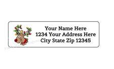 30 REINDEER CHRISTMAS PERSONALIZED RETURN ADDRESS LABELS 1 in X 2.625 in