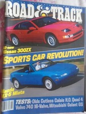 Road & Track Mar 1989 Volvo 740 GLE, Mazda MX5 Miata, Nissan 30)ZX