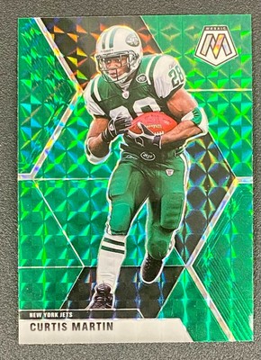 CURTIS MARTIN Green Prizm Variant 2020 Panini Mosaic #159 New York Jets