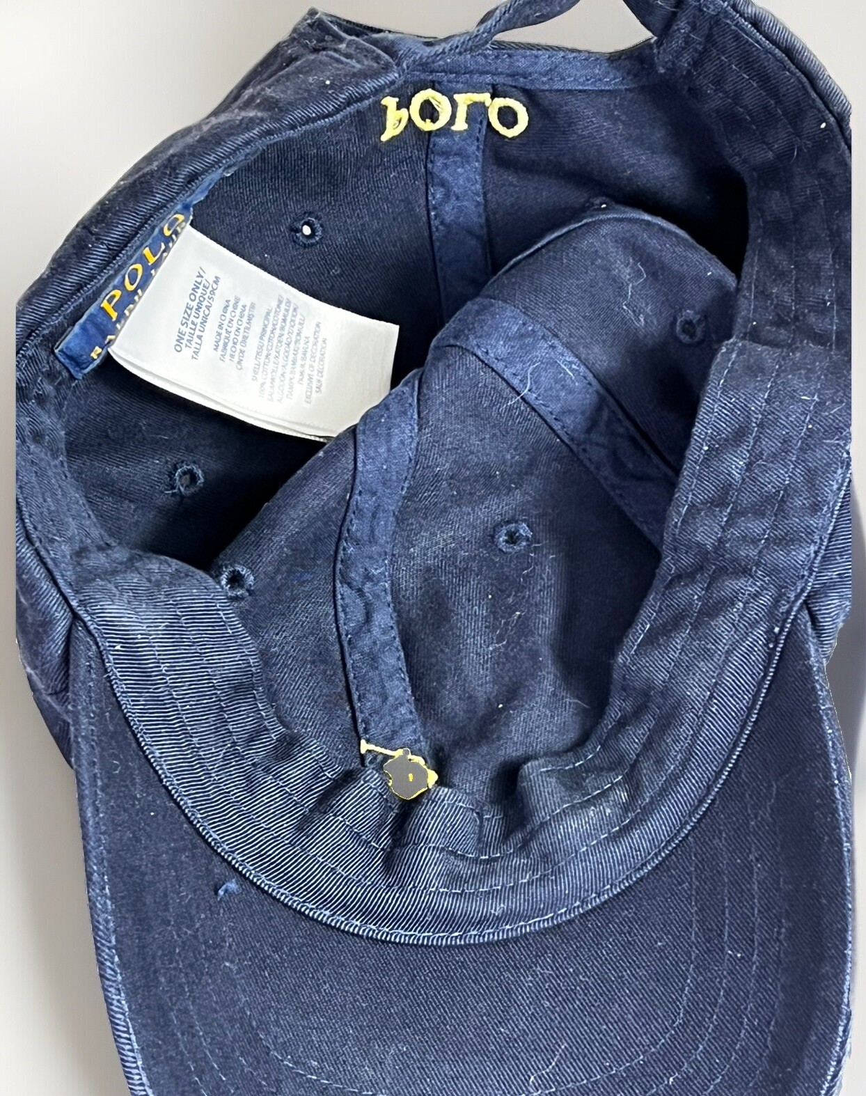 Polo Ralph Lauren Cappello Berretto Cinghia Schiena Blu Giallo Pony Papà Baseball Regolabile