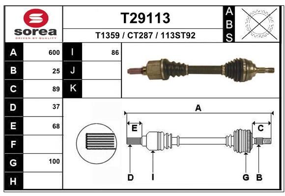 Cardan Citroën C5 II 3.0 V6 transmission renforcée en acier forgé haute durabilité