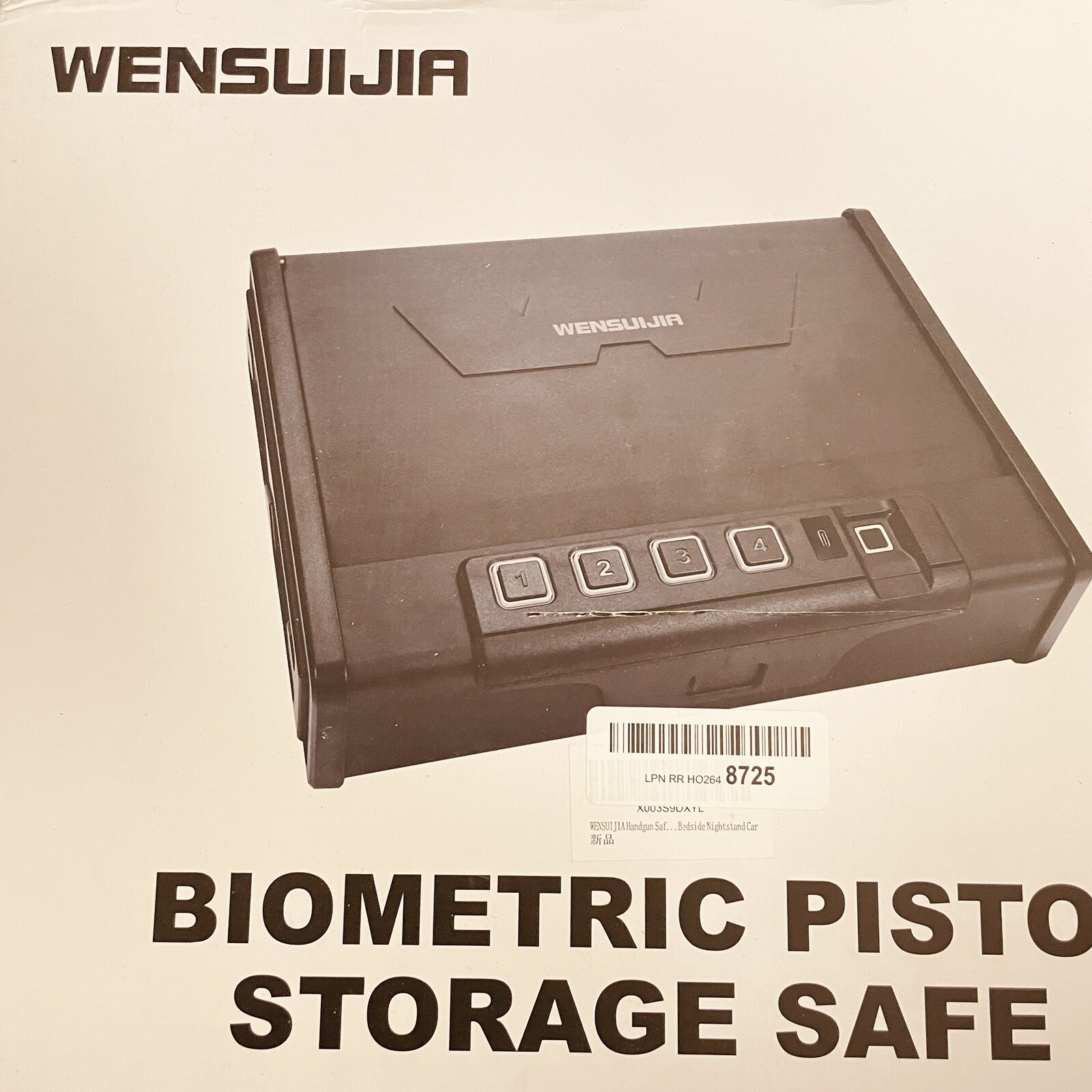 Biometric Handgun Safe with Fast Fingerprint Access & Type-C Charging Port  