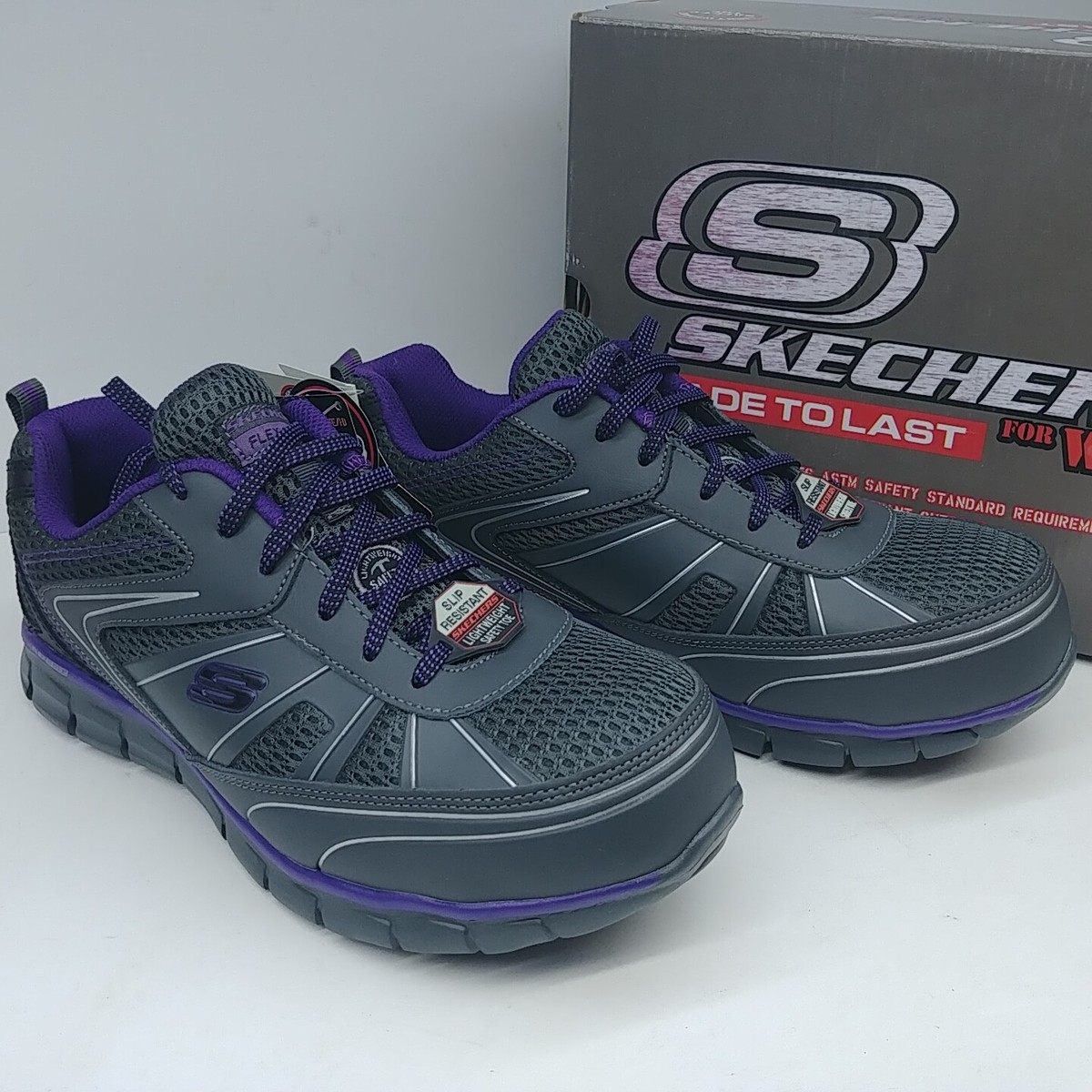 Zapatos Skechers Skechers Steel Toe Mujer Purpura Zapatillas