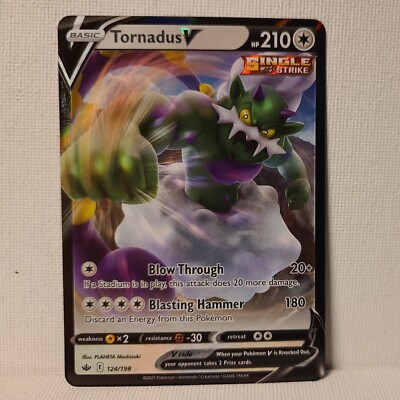 tornadus v pokemon card value | Chilling Reign 30 Retreat Cost Pokemon Tornadus V - 124/198