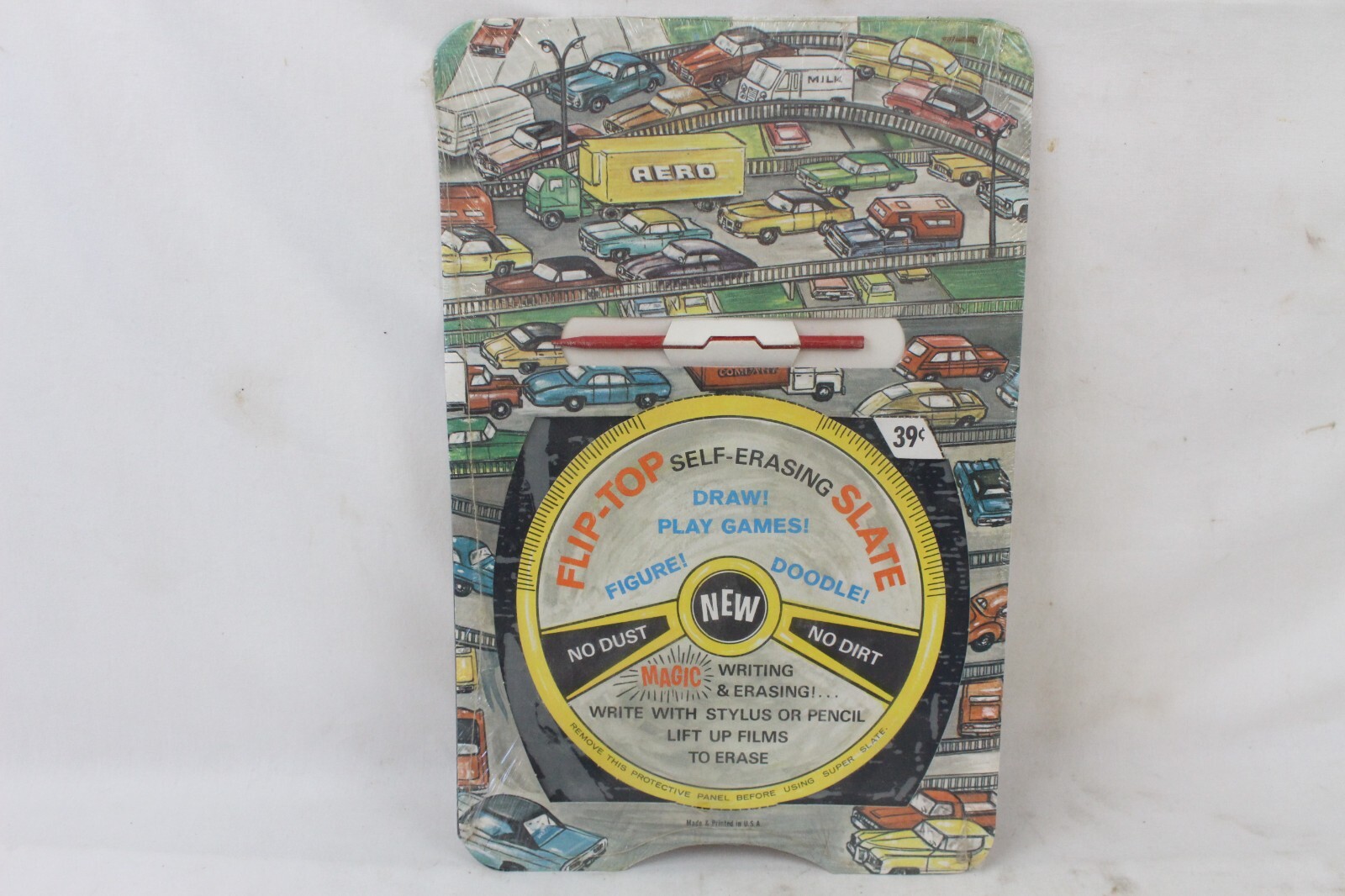 Vintage Flip Top Self Erasing Slate Toy Game Sealed Car Automotive ...