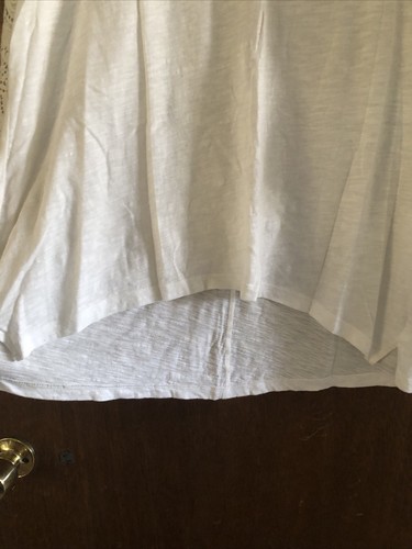 little yellow button anthropologie large top white crochet sleeve lines coastal - Picture 6 of 9