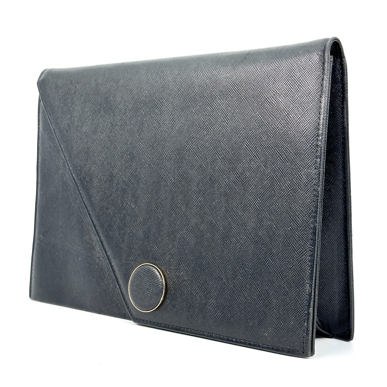 Pochette vintage YSL Yves Saint Laurent in pelle nera stile busta