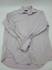 Hugo Boss Striped Button Up Men X-Large Purple Striped 16691