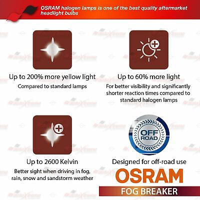 H8 708 OSRAM Fog Breaker Yellow Spot Headlight Twin Bulbs 35w Pgj19-1  62212fbr for sale online