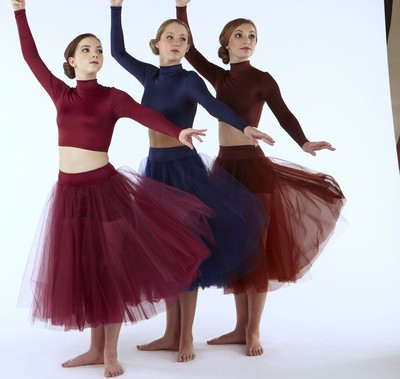NWOT Romantic Tulle Chiffon 3 Layer Ballet Lyrical skirt Ladies sizes 2 colors