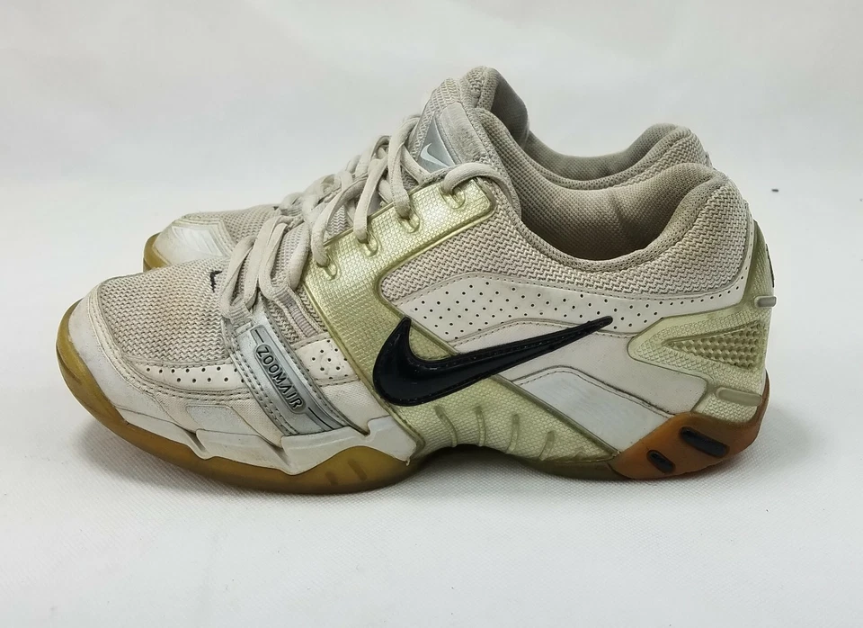 Nike Zoom Air Para Mujer Old School Retro Blanco Dorado Tenis Zapatos Talla 8.5 Foto 4 de 4