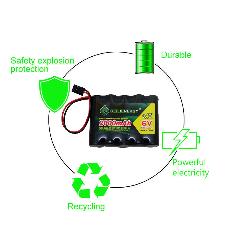 1-Pack 6V Receiver RX Battery with Hitec Connectors for RC Airplanes ...