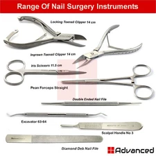 Range Of Podiatry Toenail Surgery Instruments Manicure Pedicure Dermatology Tool