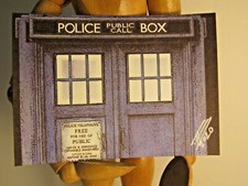 DR WHO ACEO Print Card By Phil Born artwork Police Box Tardis