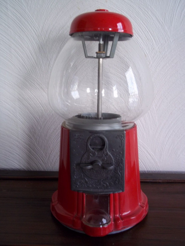 15 ZOLL SÜSSIGKEITEN KAUGUMMI BALLAUTOMAT MIT GLASKUGEL - Bild 1 von 3