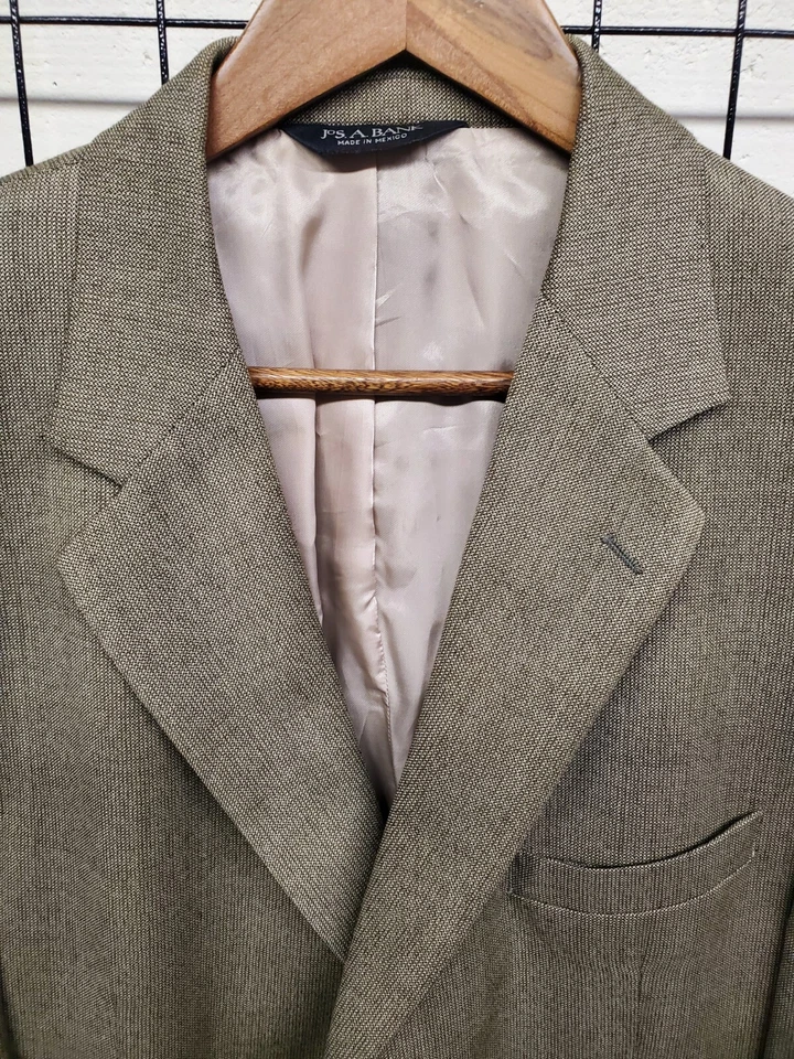 Blazer Abrigo Deportivo JOS A BANK Para Hombres Chaqueta de Tres Botones 44XL Trajes de Lana Verde COMO NUEVO Foto 2 de 4