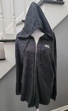 Victoria  s Secret VS PINK Full Zip Logo Hoodie Black Print Size Medium Marled