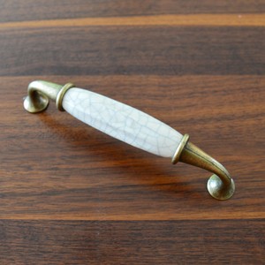3 STK NEU Porzellan Griffe Komode Antik Metalfuss Bronze-krakeliert Pull Handle
