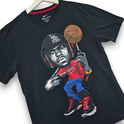 Nike Dri Fit Mens T Shirt Graphic Witness Basketball Cartoon Lebron Black Size M