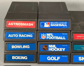 Lot of 19x Intellivision Video Game Cartridges w/ Overlays (Working)