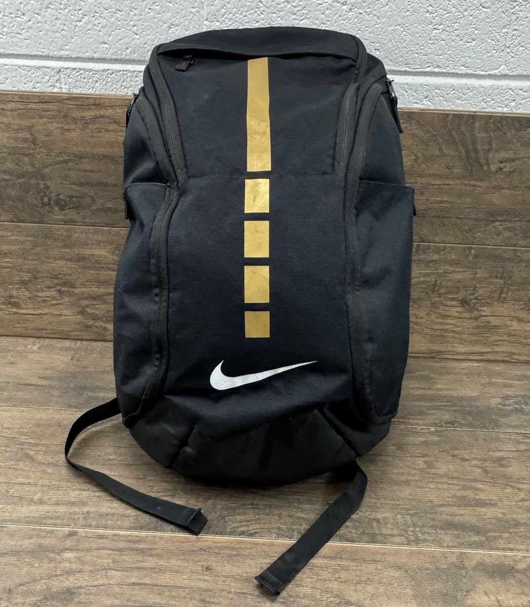 Nike Backpack Hoops Elite Pro Black/Gold Basketball Travel Commute