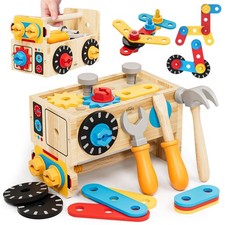 Montessori Kids Tool Set, Wooden Toddler Tool Bench Educational Toys for Ages...