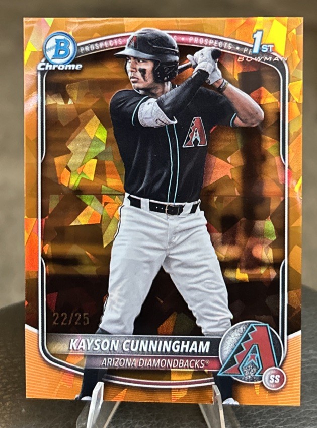Kayson Cunningham 2025 Bowman Draft Sapphire 1st Orange /25