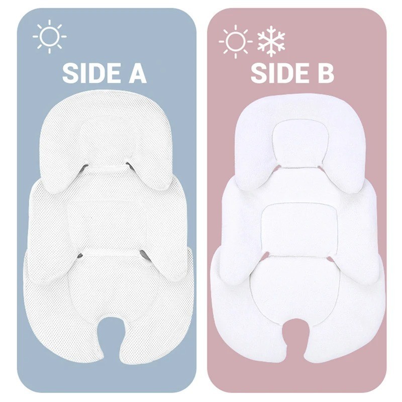 Cuscino Passeggino Inserto Seggiolino Auto Traspirante per Neonato Neonato Nero foto 5