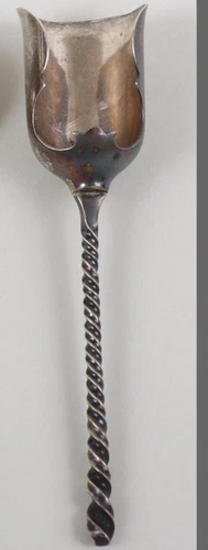 Antique 1895 Victorian Towle 28 Sterling Silver Scoop Sugar Spoon Twist Handle